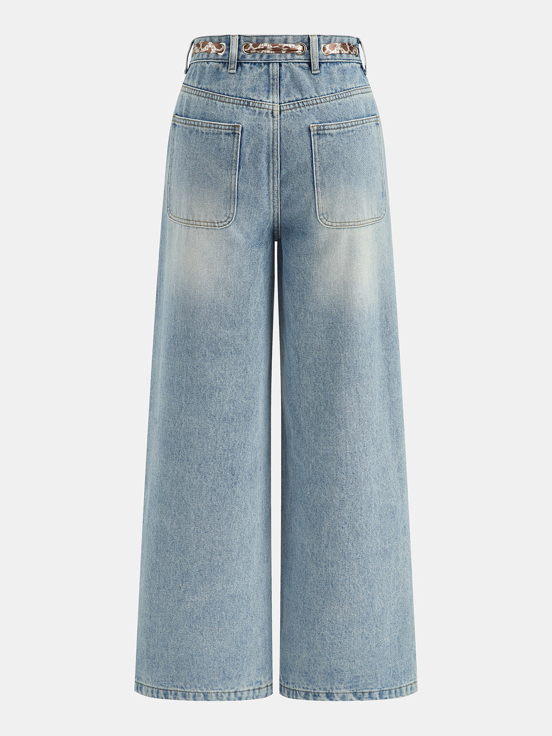 Scarf Tie Straight Leg Jeans