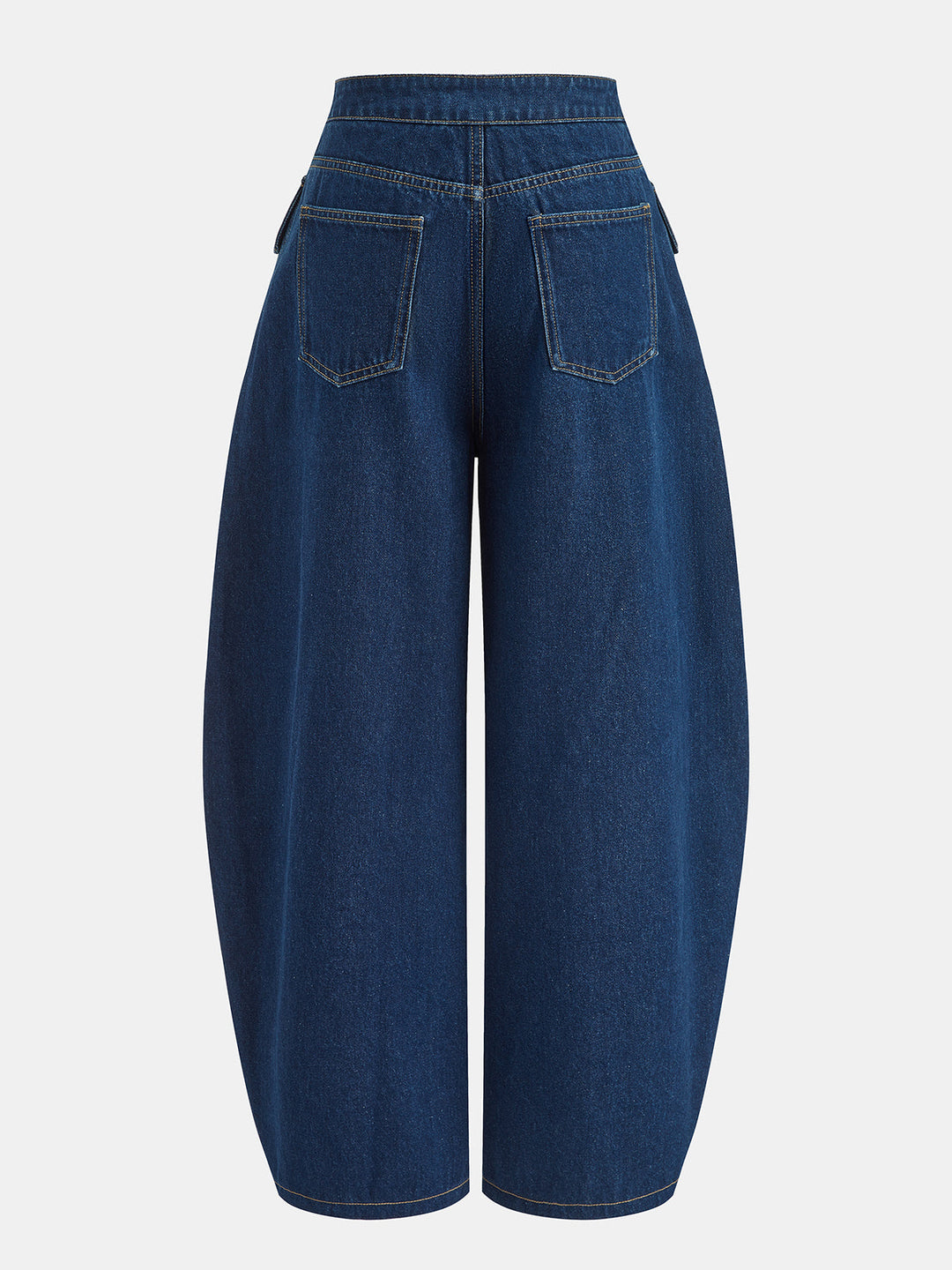 Belted Multi‑Pocket Barrel Cargo Jeans