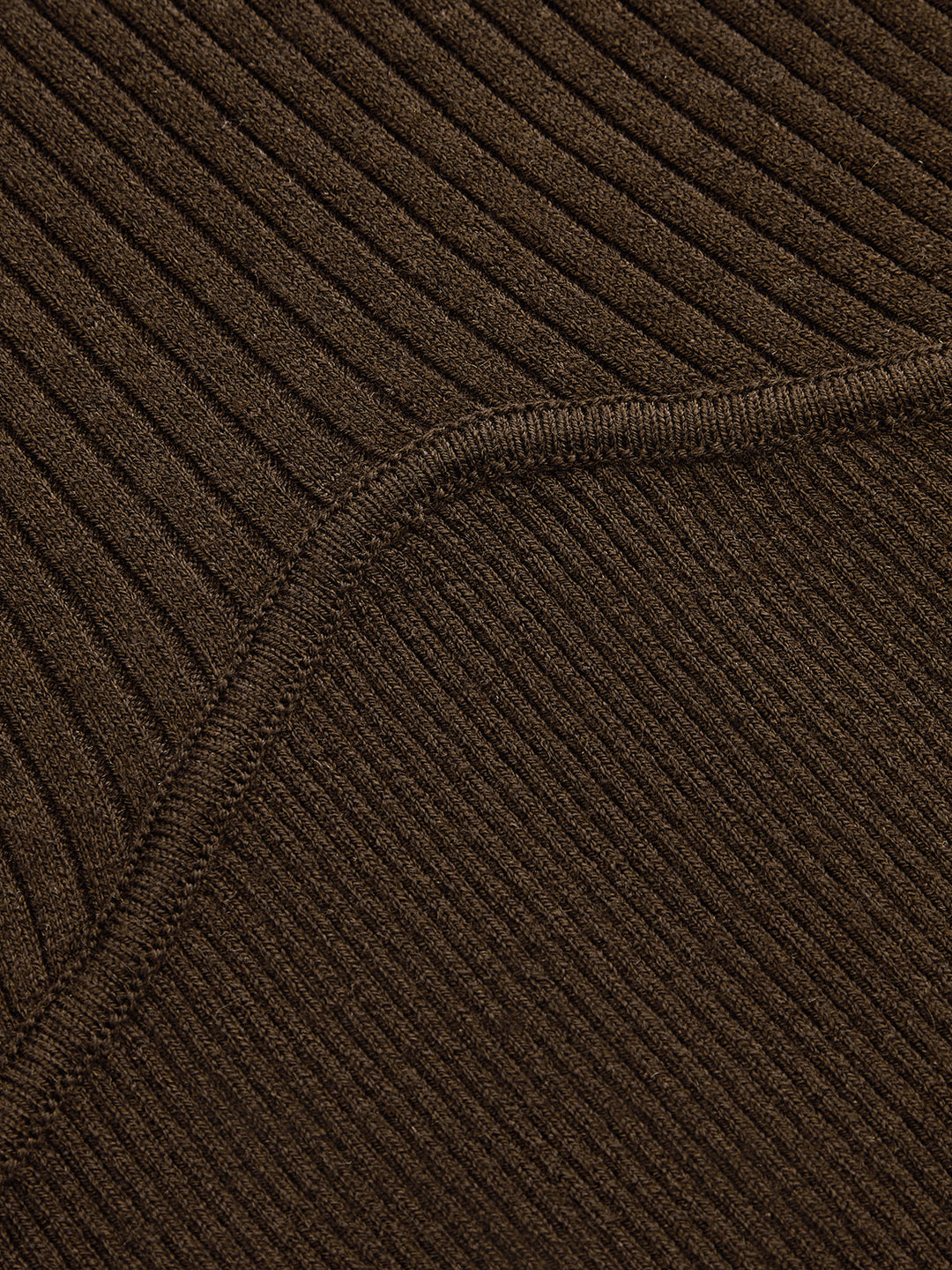 Wool Blend Ribbed Fitted Knit Top