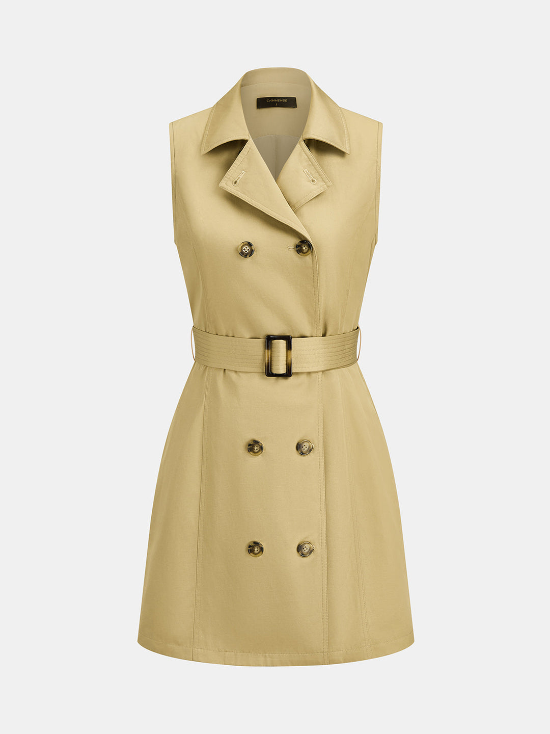 Detachable Cape Belted Trench Dress
