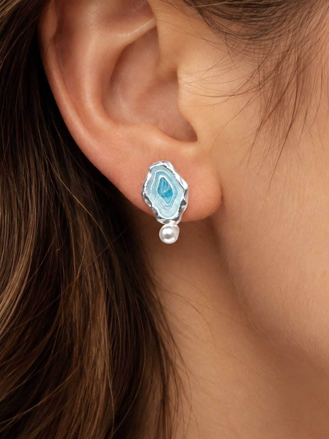 Textured Irregular Pearl Stud Earrings