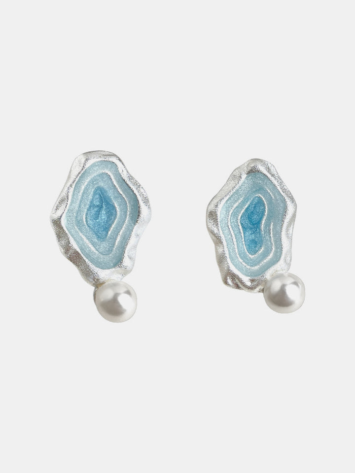 Textured Irregular Pearl Stud Earrings