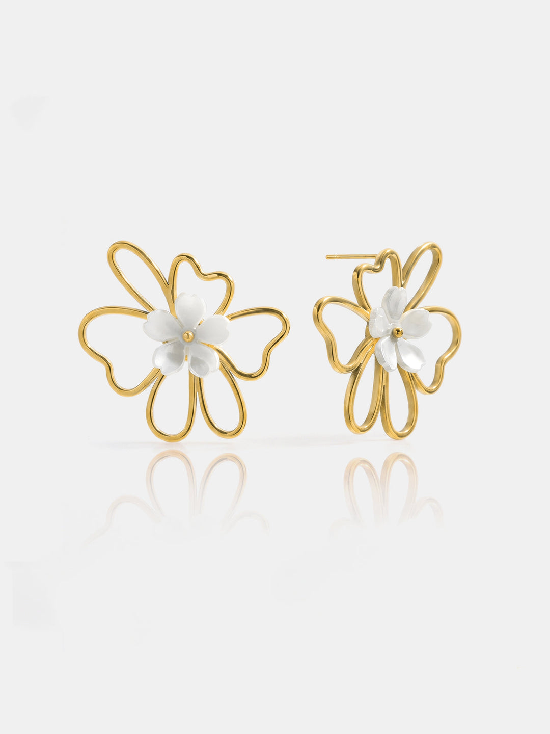 Hollow Floral Statement Earrings