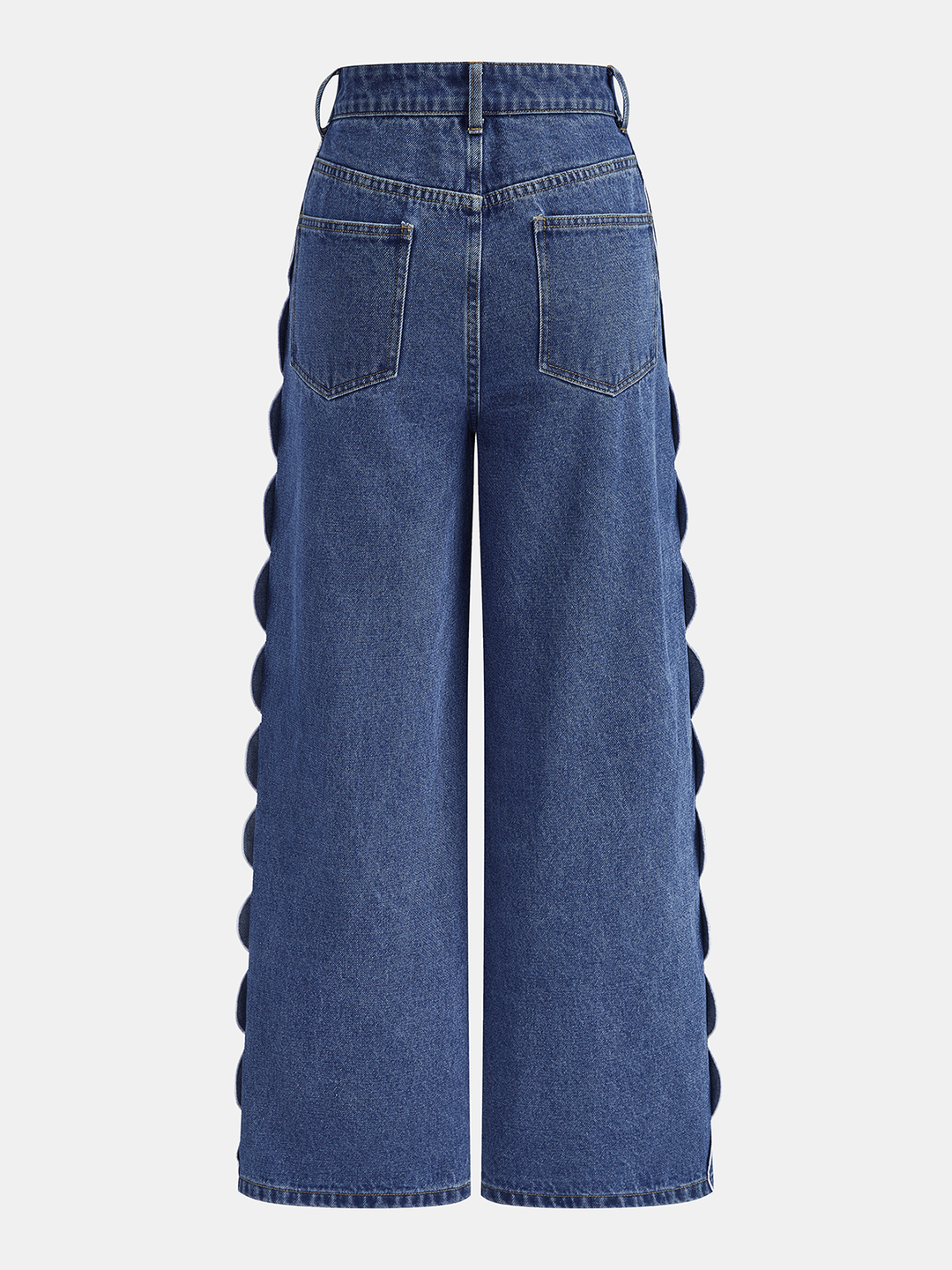 Scallop Side Wide Leg Jeans