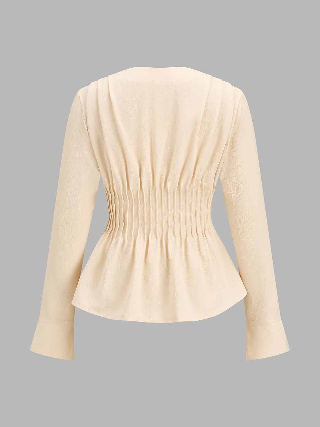 V‑Neck Smocked Peplum Blouse