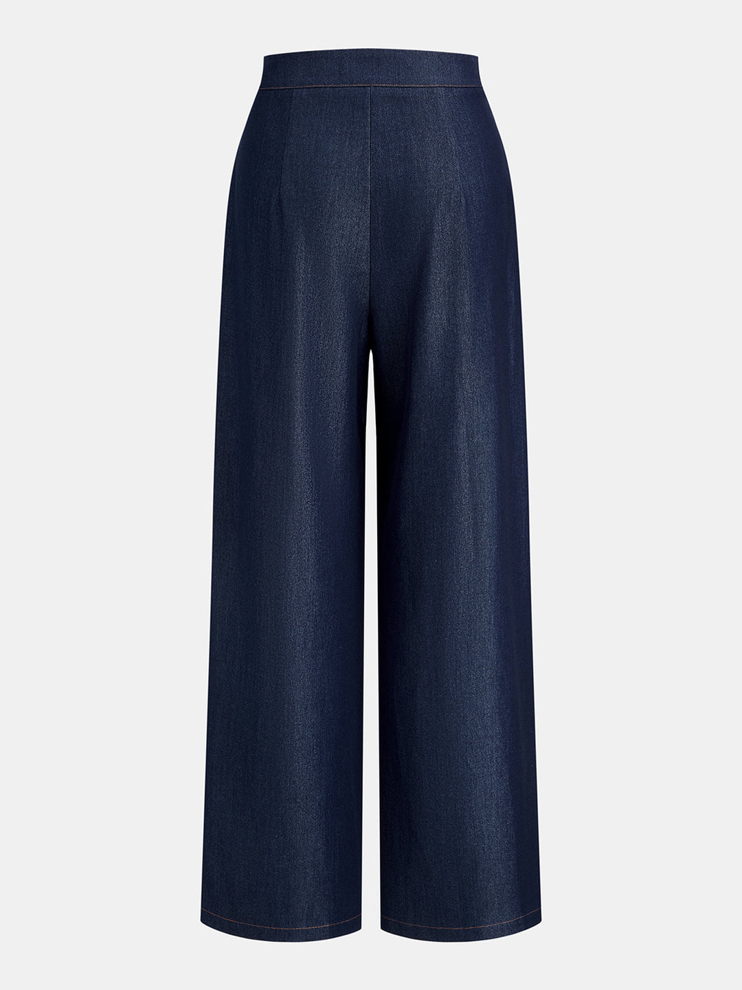 Pleated Faux Denim Two‑Piece Outfit