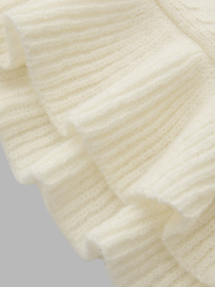 Ruffle Sleeve Wool Blend Tank Top