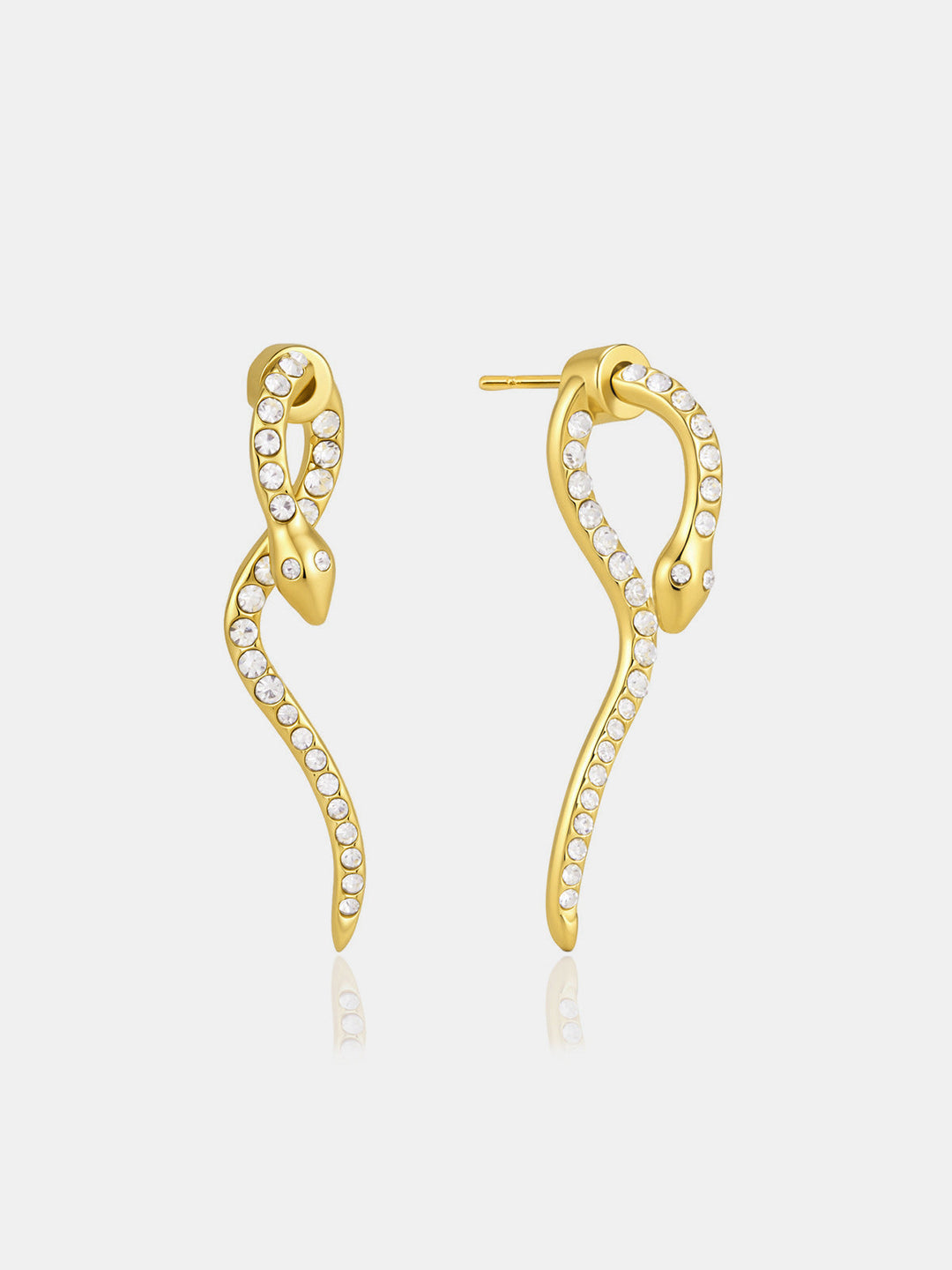 Snake Shape Crystal Drop Earrings