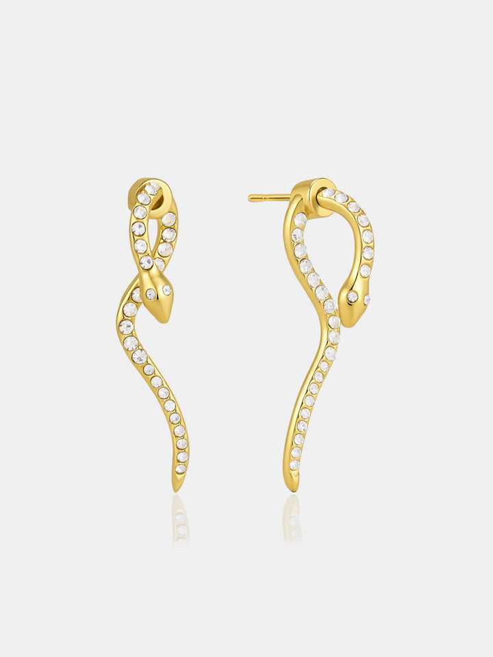 Snake Shape Crystal Drop Earrings