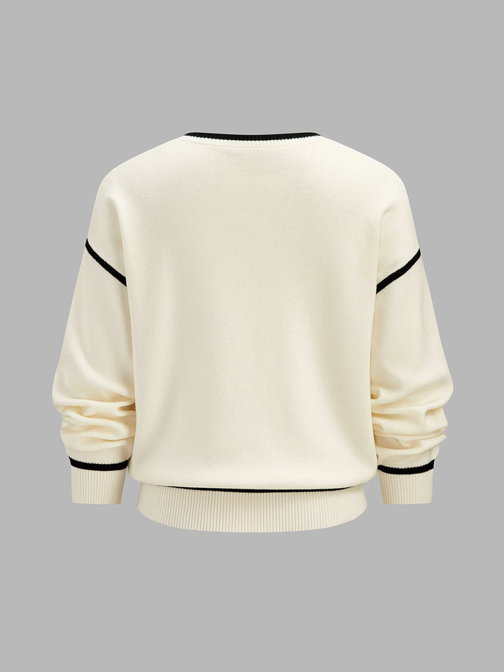 Contrast Trim Wool Blend Knit Co‑ord Set