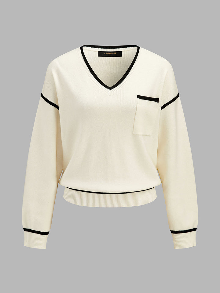 Contrast Trim Wool Blend Knit Co‑ord Set