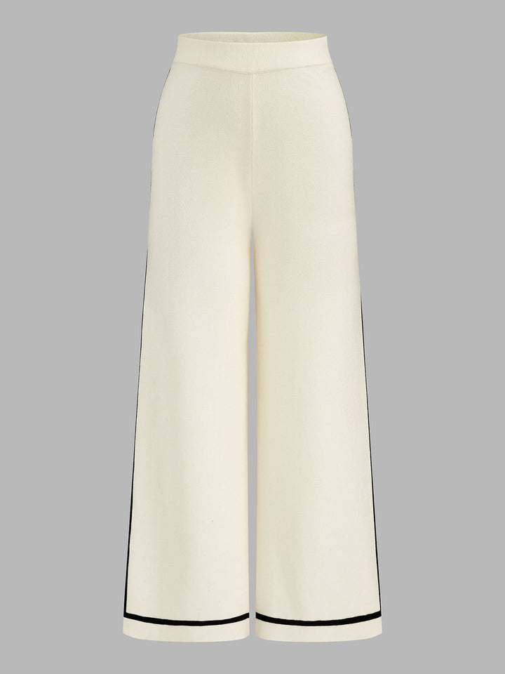 Contrast Trim Wool Blend Knit Co‑ord Set