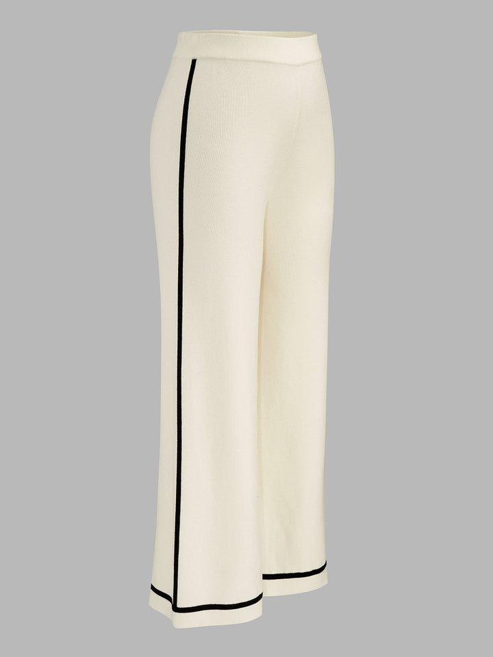 Contrast Trim Wool Blend Knit Co‑ord Set
