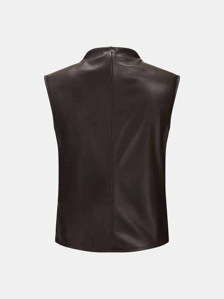 Faux Leather Two‑Piece Belted Pants Set
