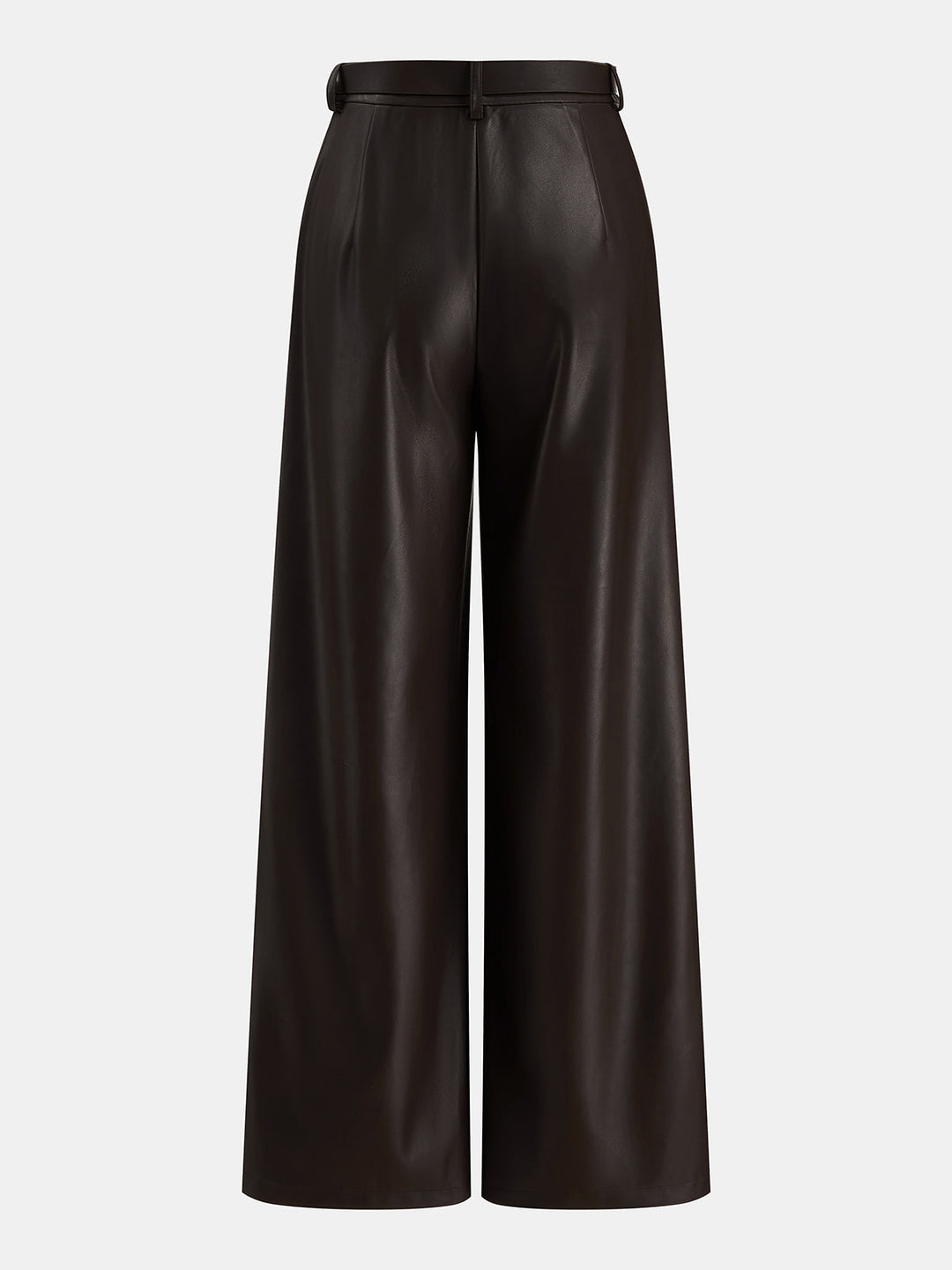 Faux Leather Two‑Piece Belted Pants Set