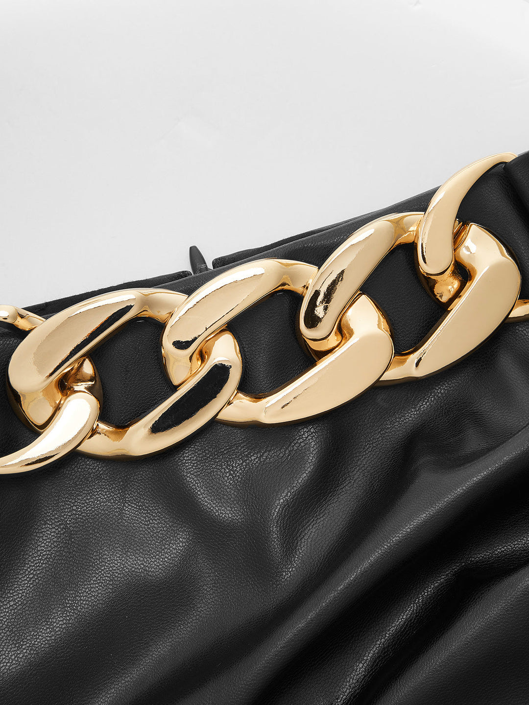 Faux Leather Chain Decor Mini Skirt
