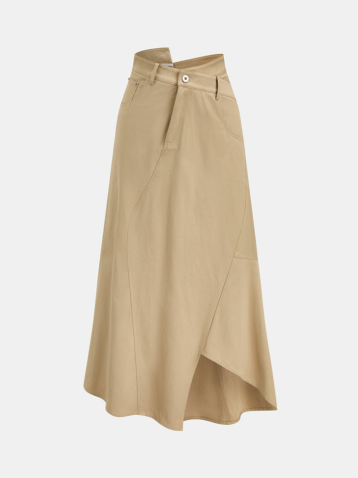 Asymmetrical Patchwork Maxi Skirt