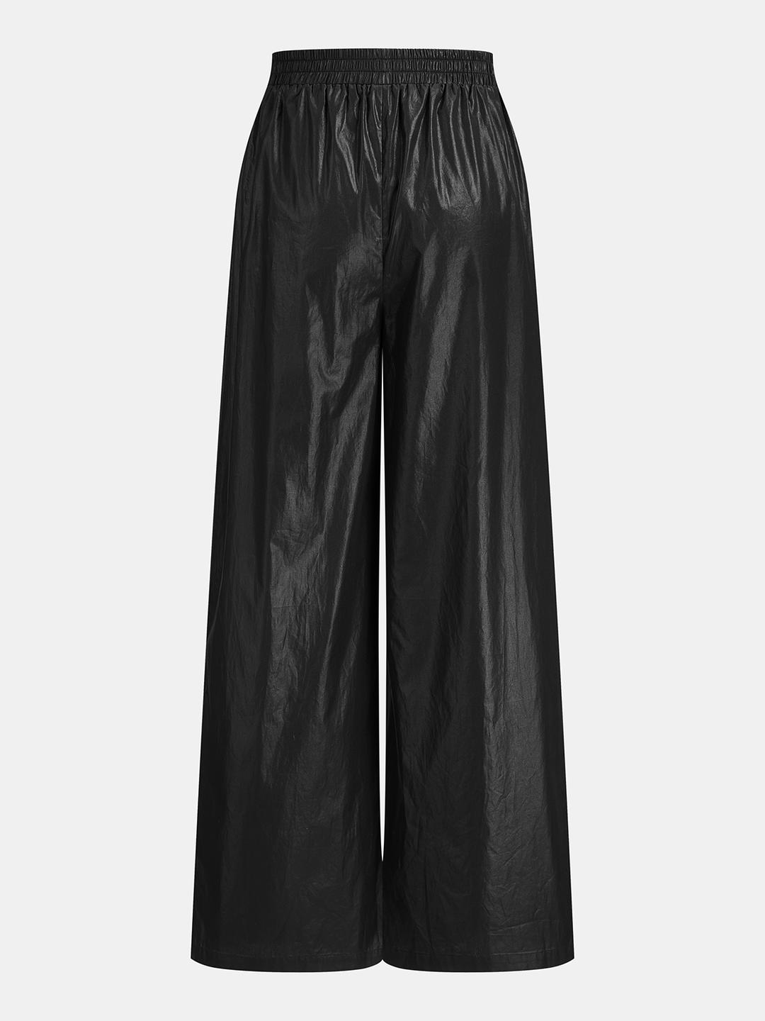 Glossy Fabric Drawstring Waist Two‑Piece Outfit
