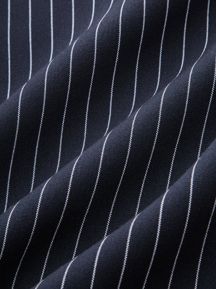 Scarf Collar Pinstripe Blazer