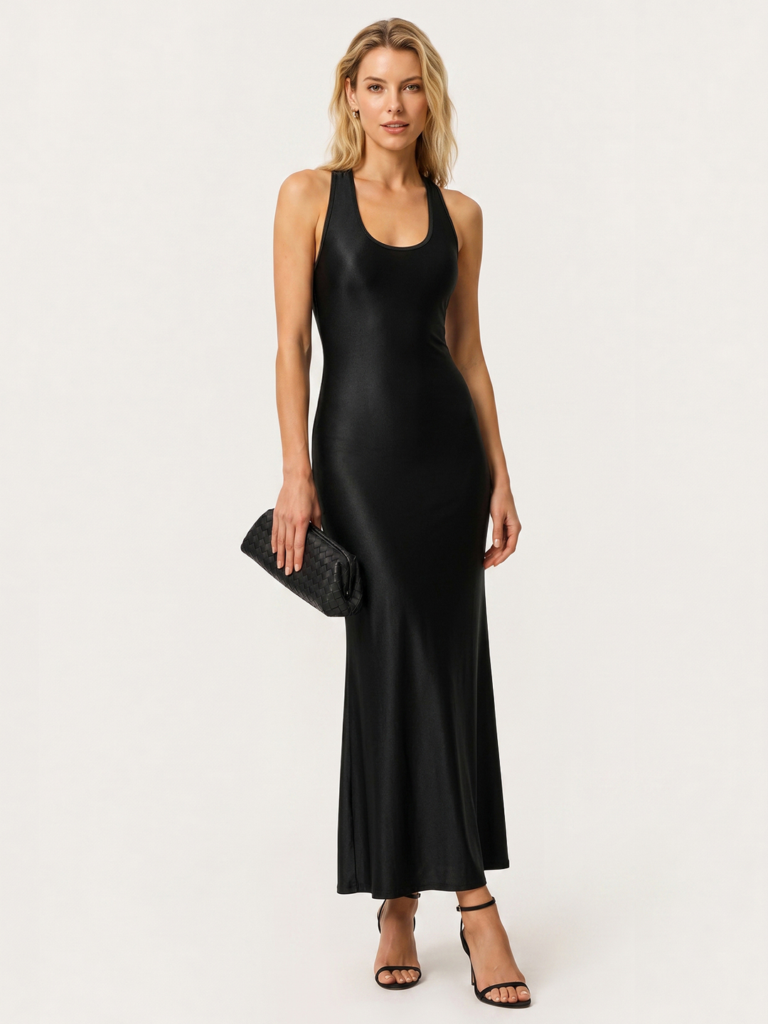 U‑Neck Backless Mermaid Maxi Dress