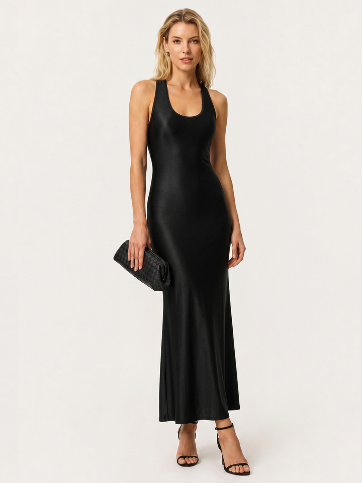 U‑Neck Backless Mermaid Maxi Dress