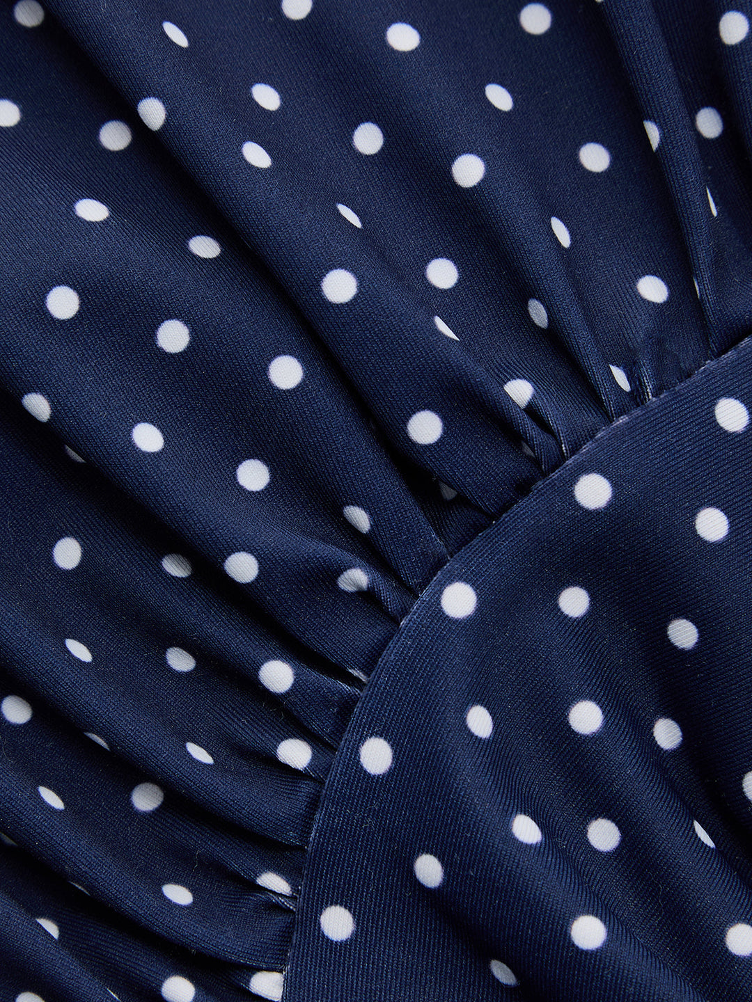 Fitted Polka Dot Criss‑Cross Neck Top