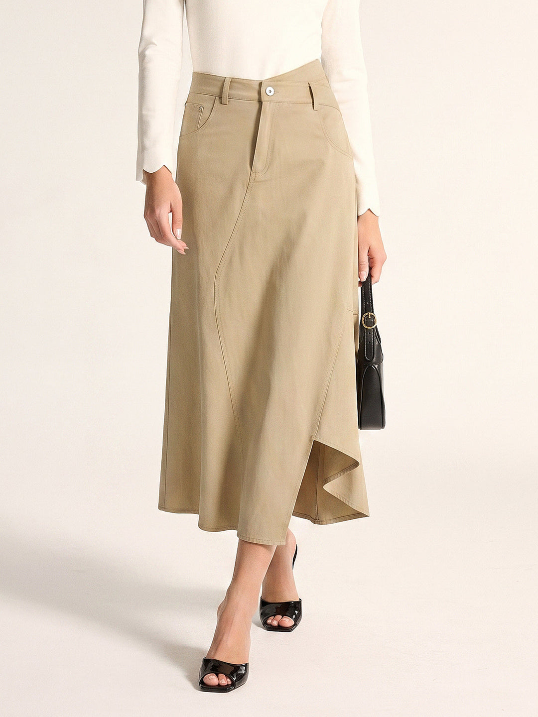 Asymmetrical Patchwork Maxi Skirt