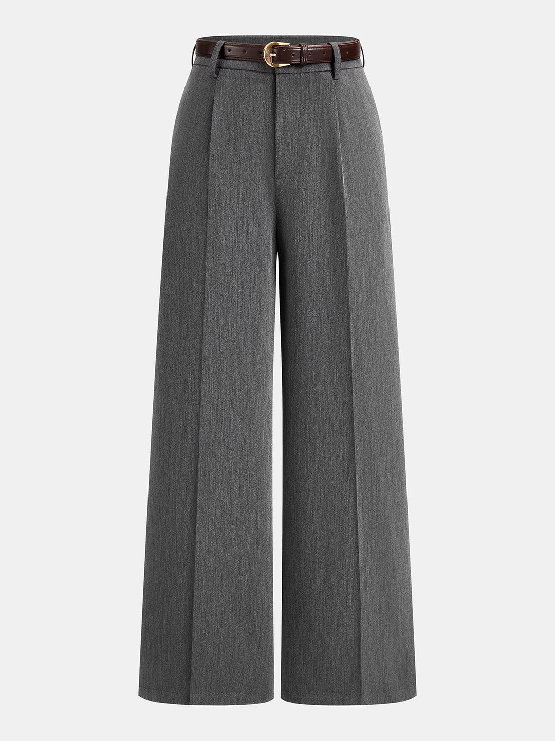 Tailored Pleated Belted Wide Leg Pants
