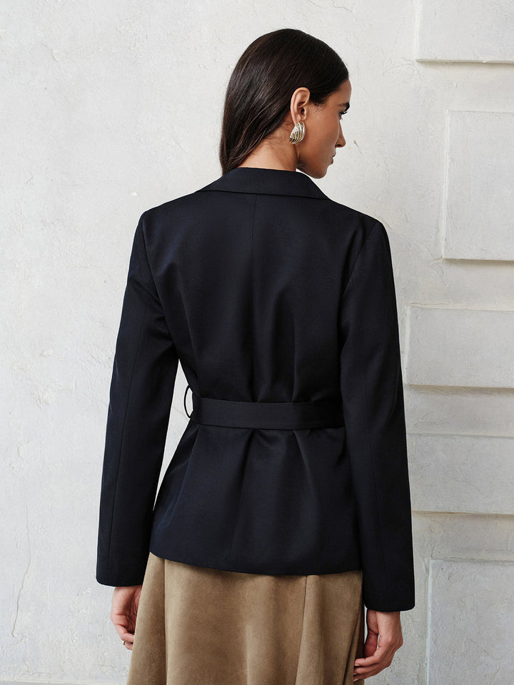 Reversible Collar Belted Trench Coat