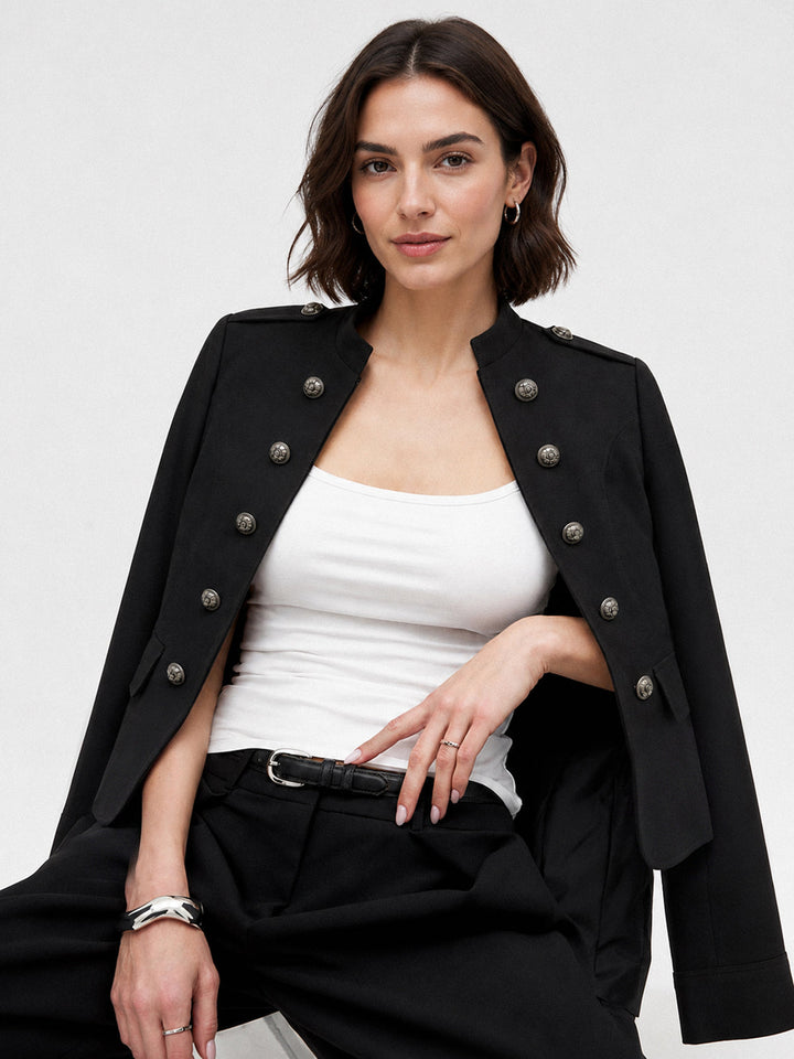 Double Breasted Military Style Jacket