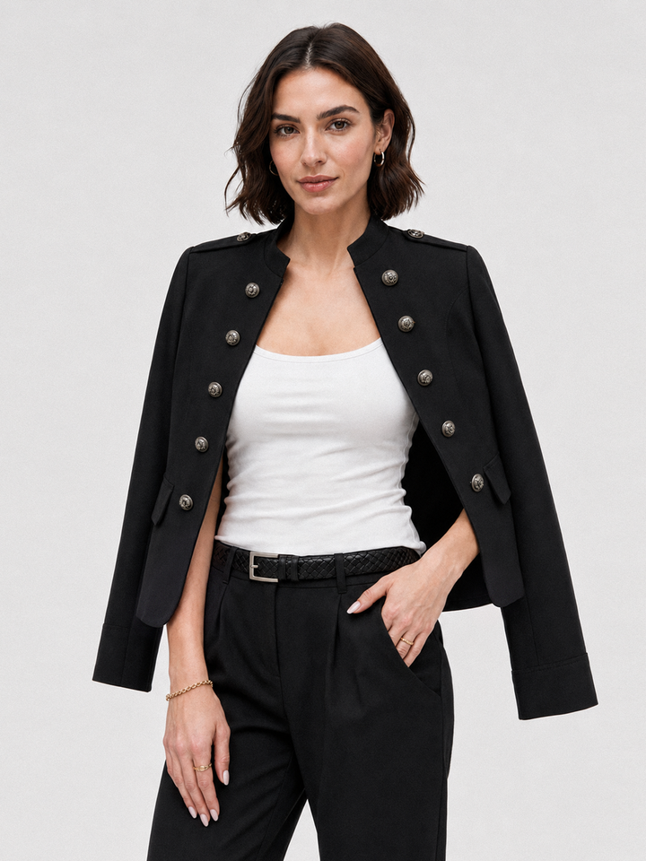 Double Breasted Military Style Jacket
