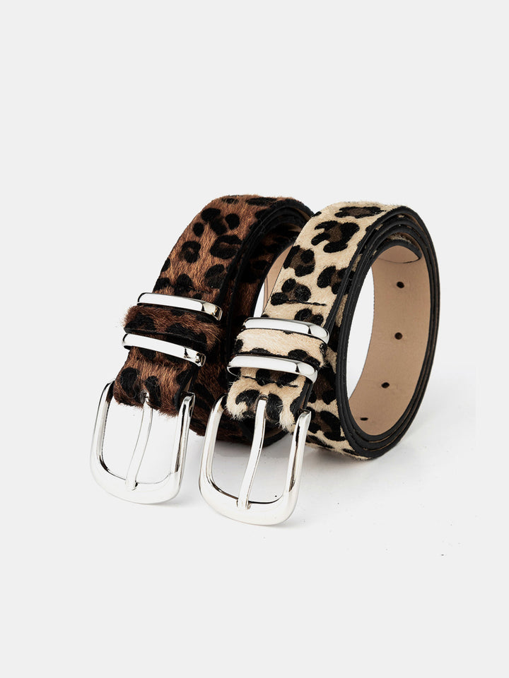 Leopard Print Mohair Waist Belt