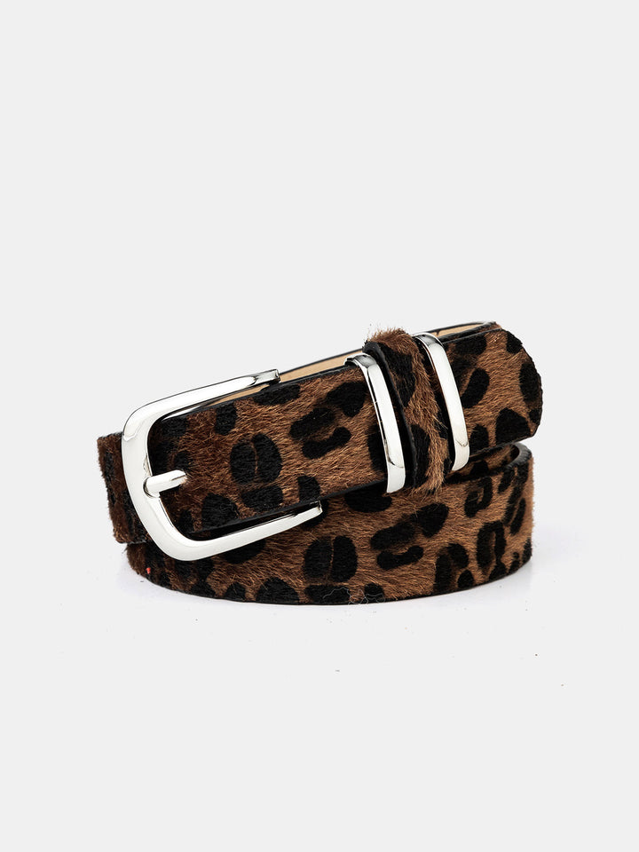 Leopard Print Mohair Waist Belt