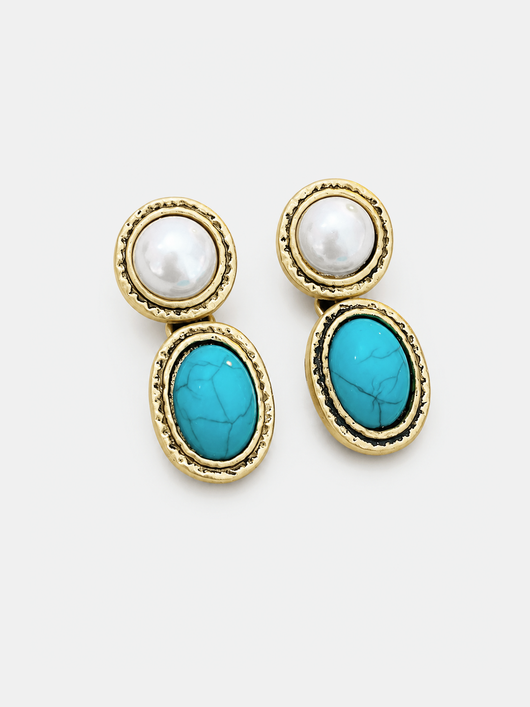 Vintage Pearl Oval Dangle Earrings