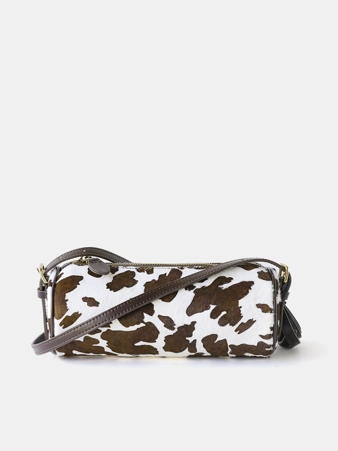 Cow Print Cylinder Shoulder Bag