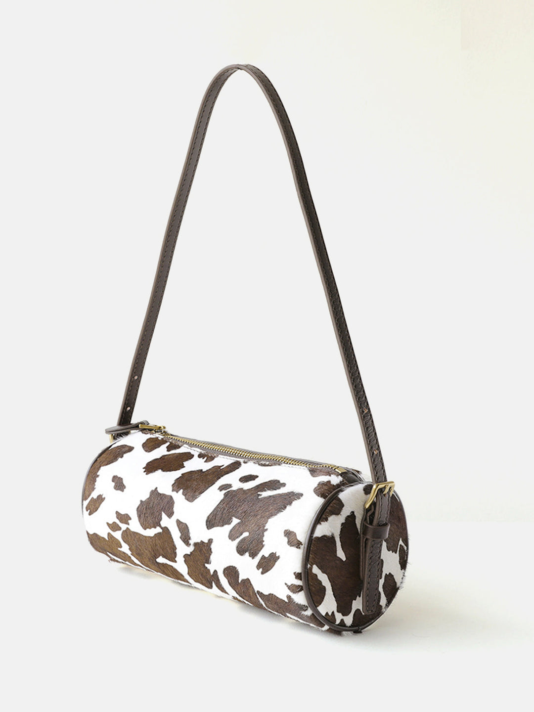 Cow Print Cylinder Shoulder Bag