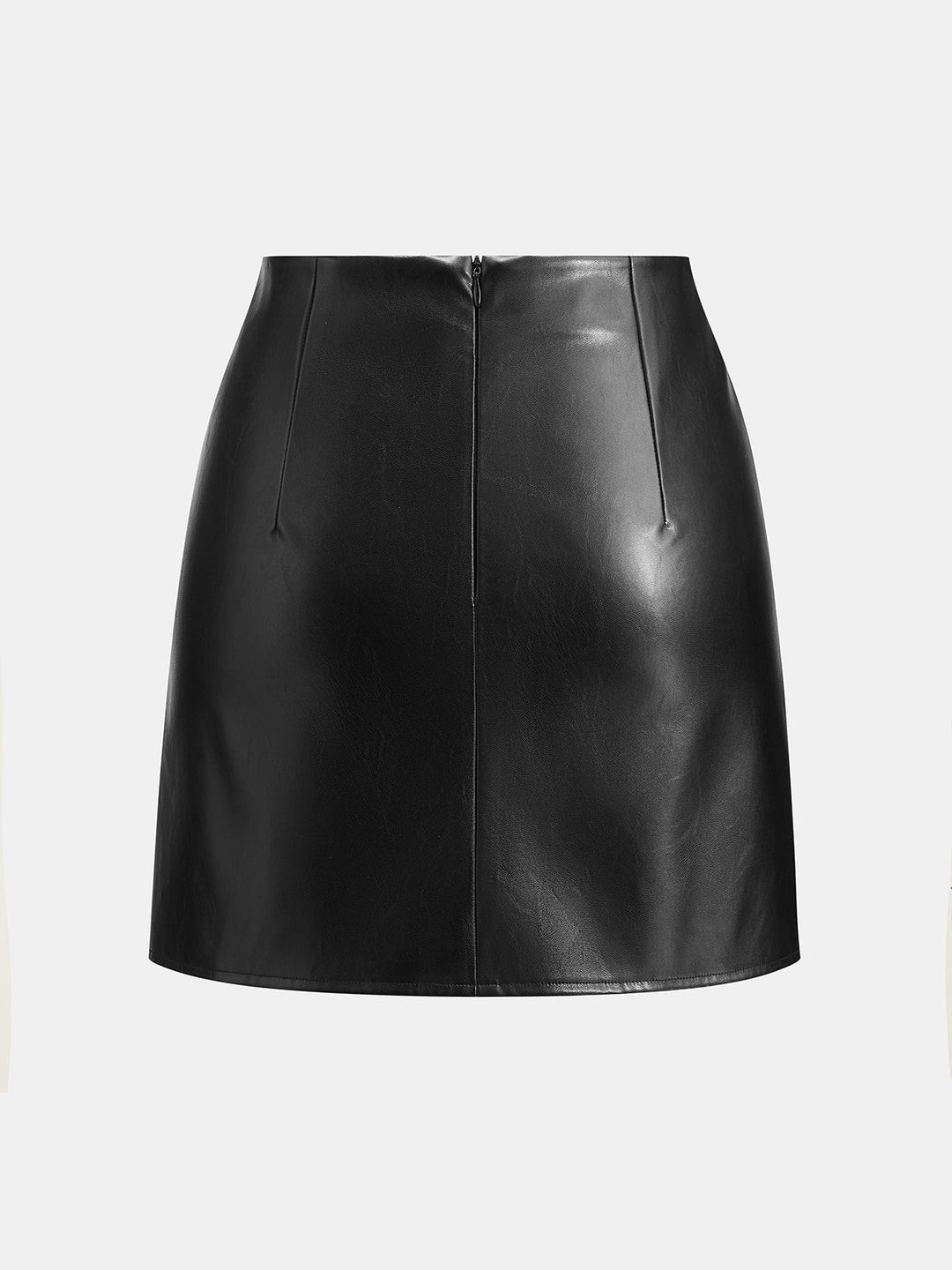 Faux Leather Chain Decor Mini Skirt