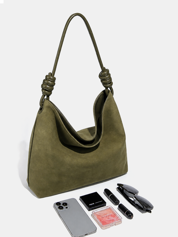 Knot Strap Suede Effect Tote Bag