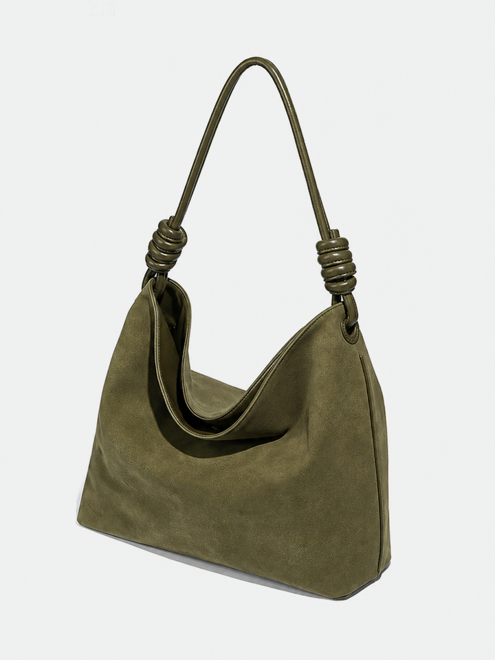 Knot Strap Suede Effect Tote Bag