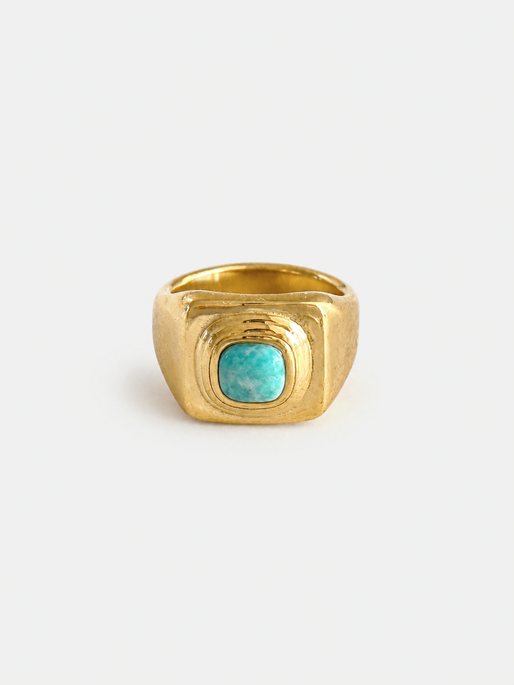 Vintage Square Gemstone Statement Ring