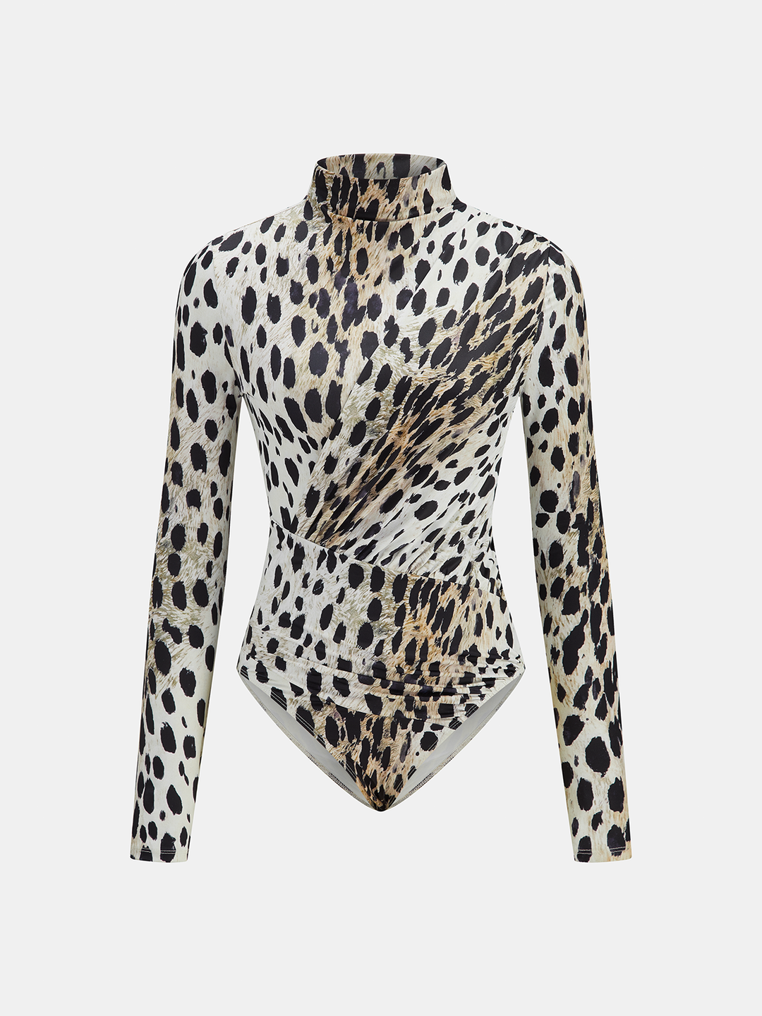 Leopard Print Mock Neck Bodysuit