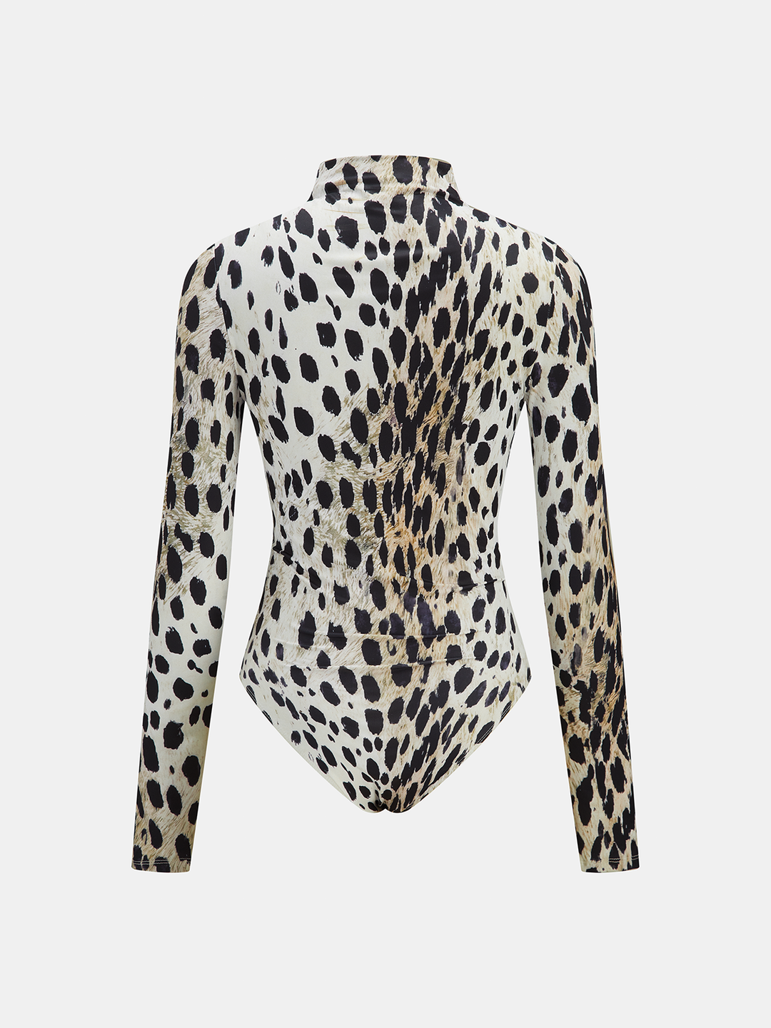 Leopard Print Mock Neck Bodysuit