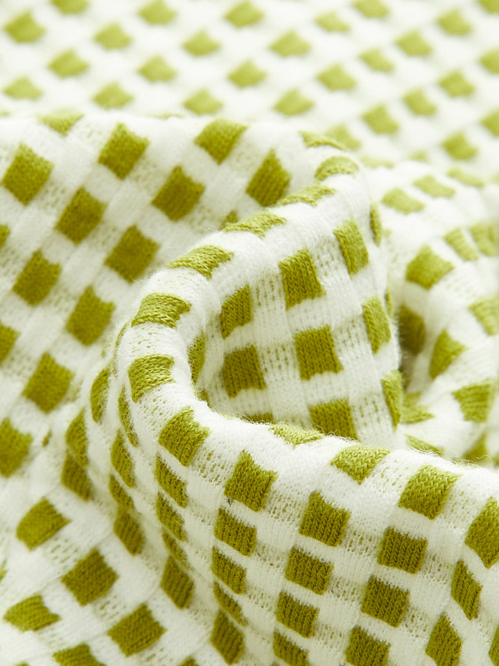 Waffle Grid Knit Flare Capri Pants