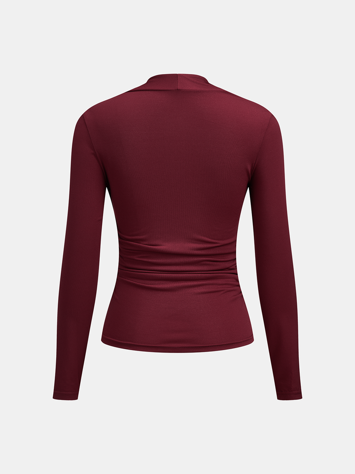 Metal Buckle Square Neck Fitted Top