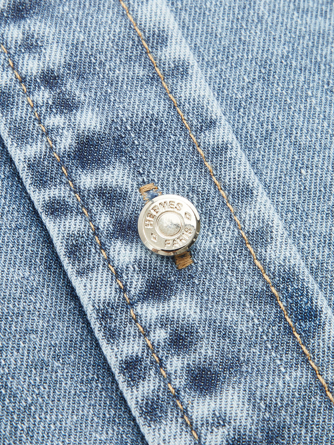 Tie-Neck Denim Long Sleeve Shirt