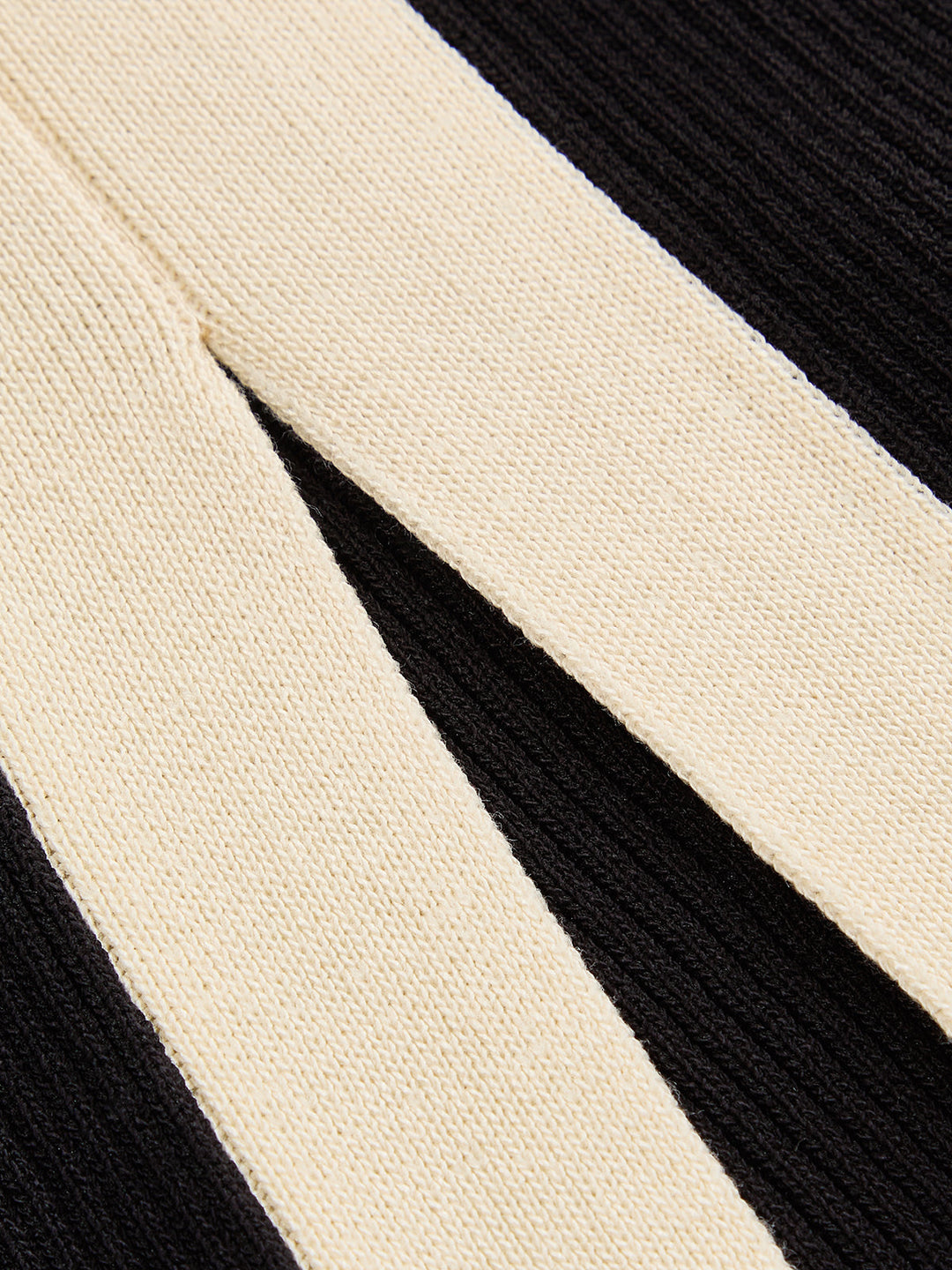 Two Tone V-Neck Knit Slit Midi Dress