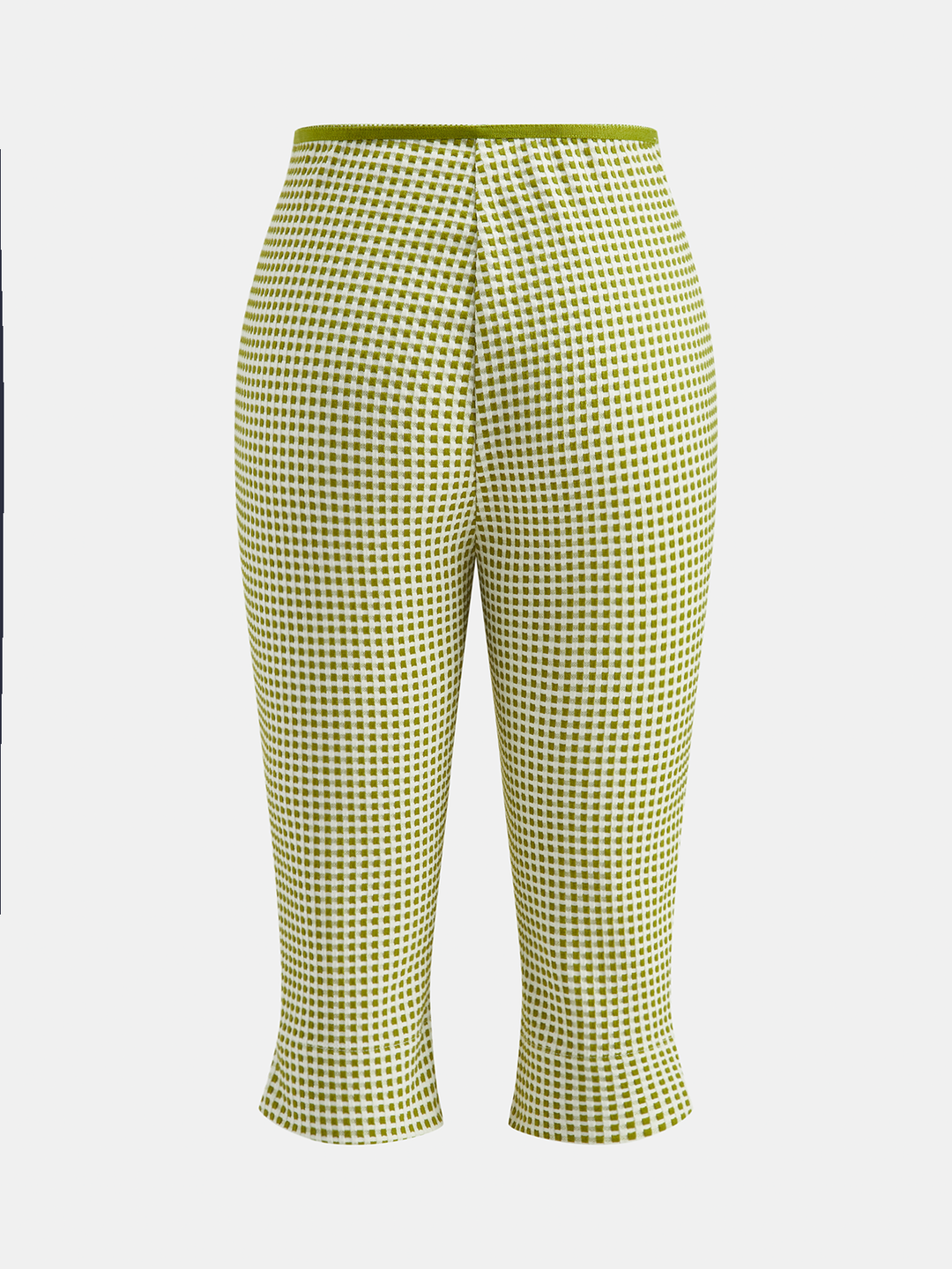 Waffle Grid Knit Flare Capri Pants