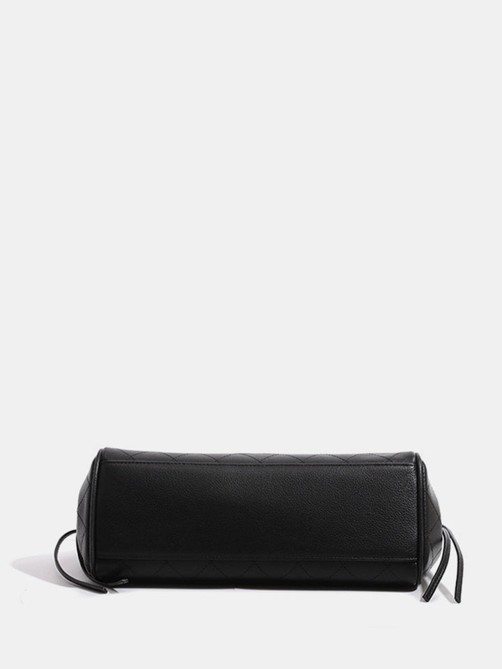 Quilted Turn-Lock Shoulder Handbag