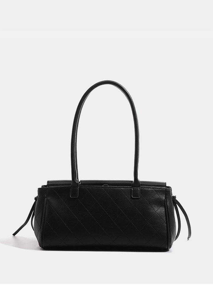 Quilted Turn-Lock Shoulder Handbag