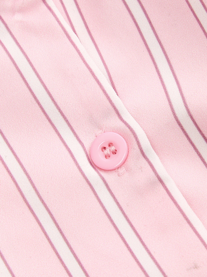 Striped Corset‑Style Peplum Shirt